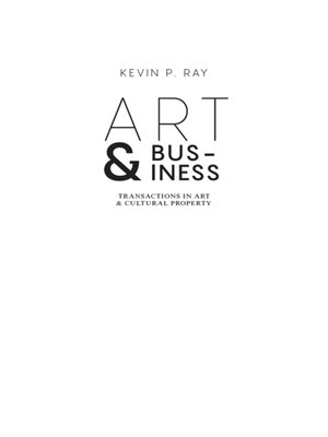 cover image of Art and Business: Transactions in Art and Cultural Property